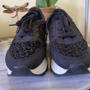 Zara Black Leopard Pattern Sneakers